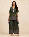 Discharge Rayon Printed Kurta Palazzo Set for Women | Roselle Fashion