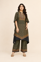 Malabar Silk Printed Kurta Palazzo Set for Women | Roselle Fashion