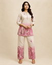 Sadad Linen Printed Kurta Palazzo Set for Women | Roselle Fashion
